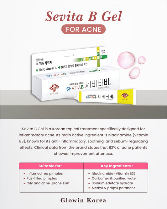 Sevita B Gel for Acne - Korean Niacinamide Treatment | Glowin Korea
