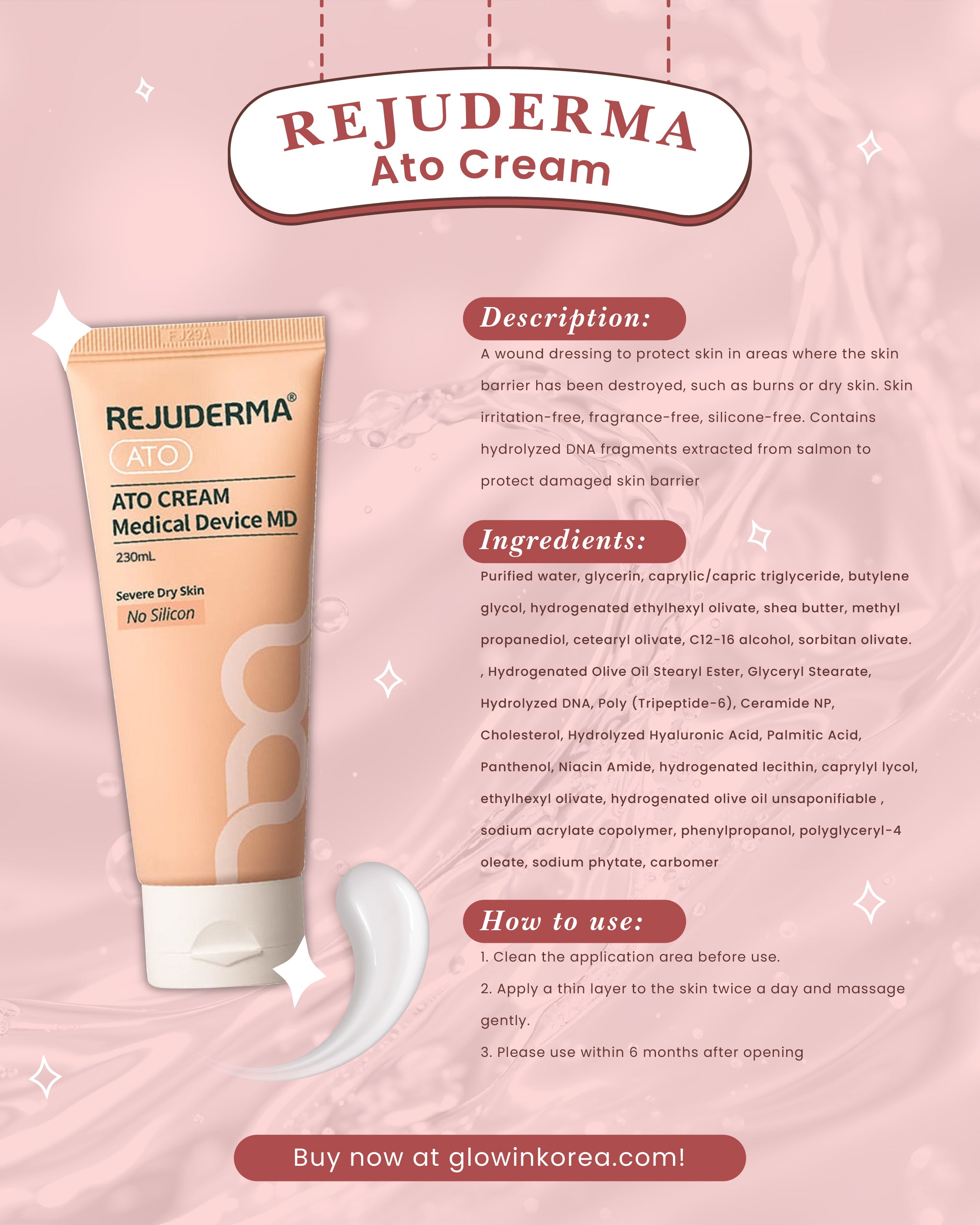 Korean Derma Skincare: Rejuderma Ato Cream for Sensitive Skin