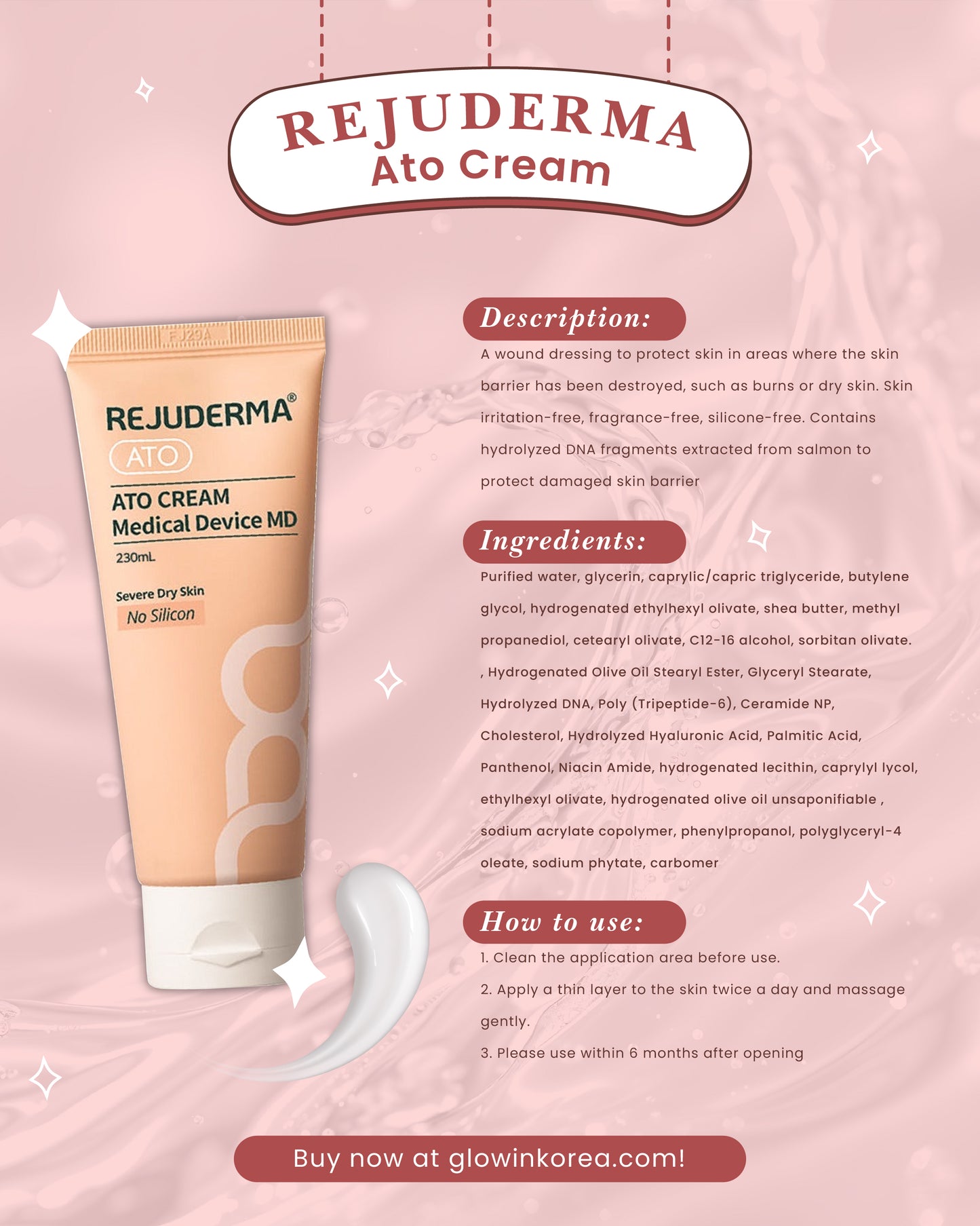 Korean Derma Skincare: Rejuderma Ato Cream for Sensitive Skin