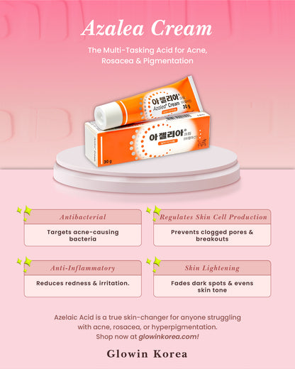 Korean Azalea Cream packaging with 2% azelaic acid